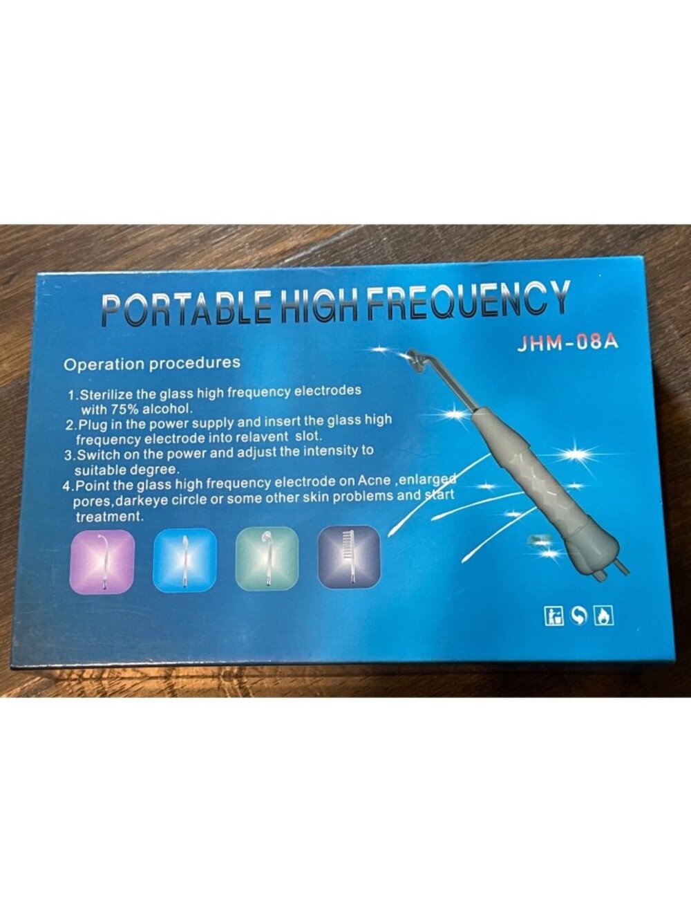 NEW Portable High Frequency Facial Skin Therapy Wand Machine  JHM-08A